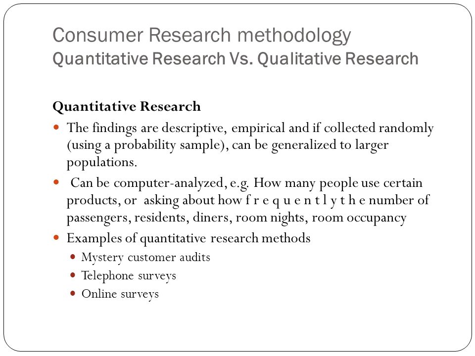 Consumer behavior research methods